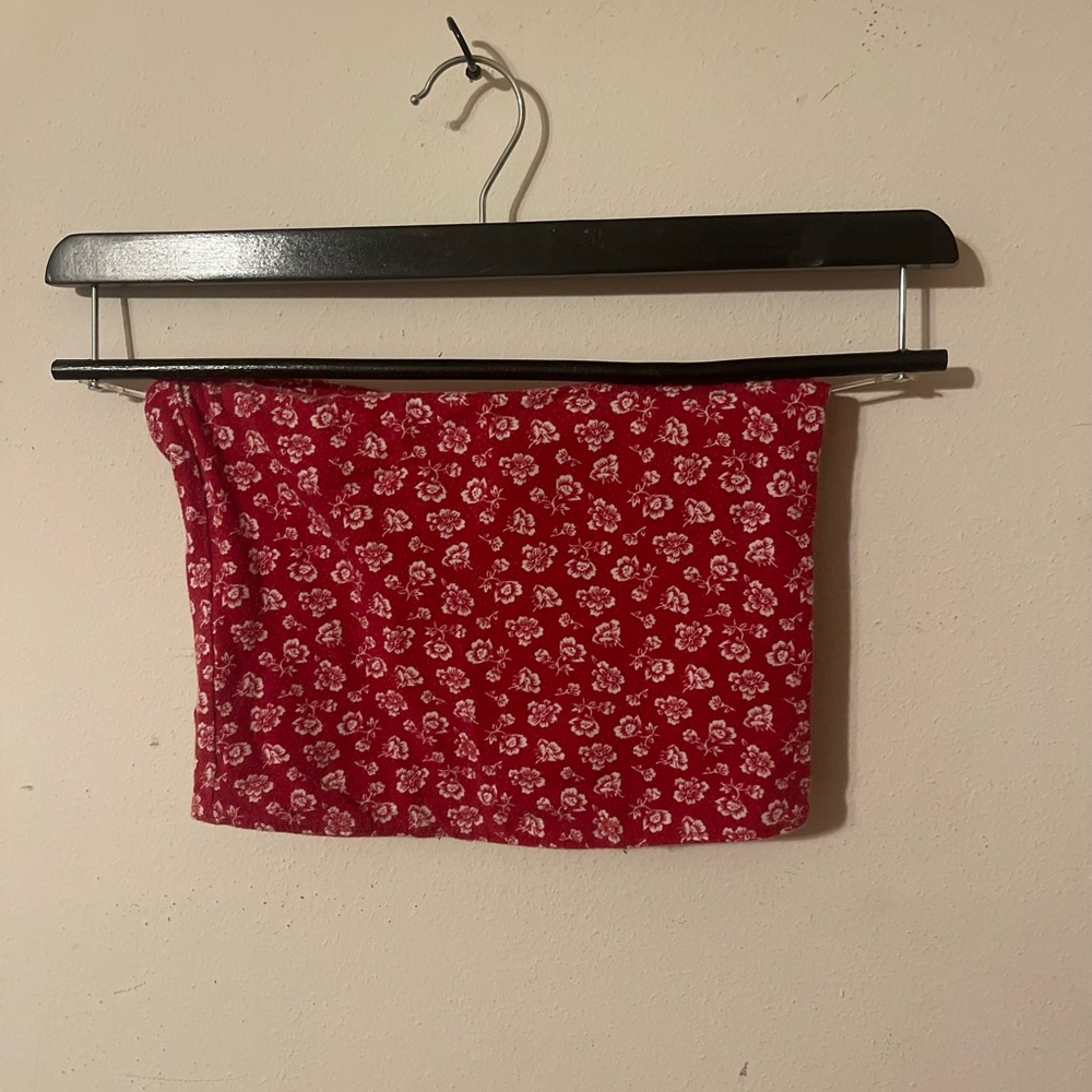 Red Floral Hollister Tube Top